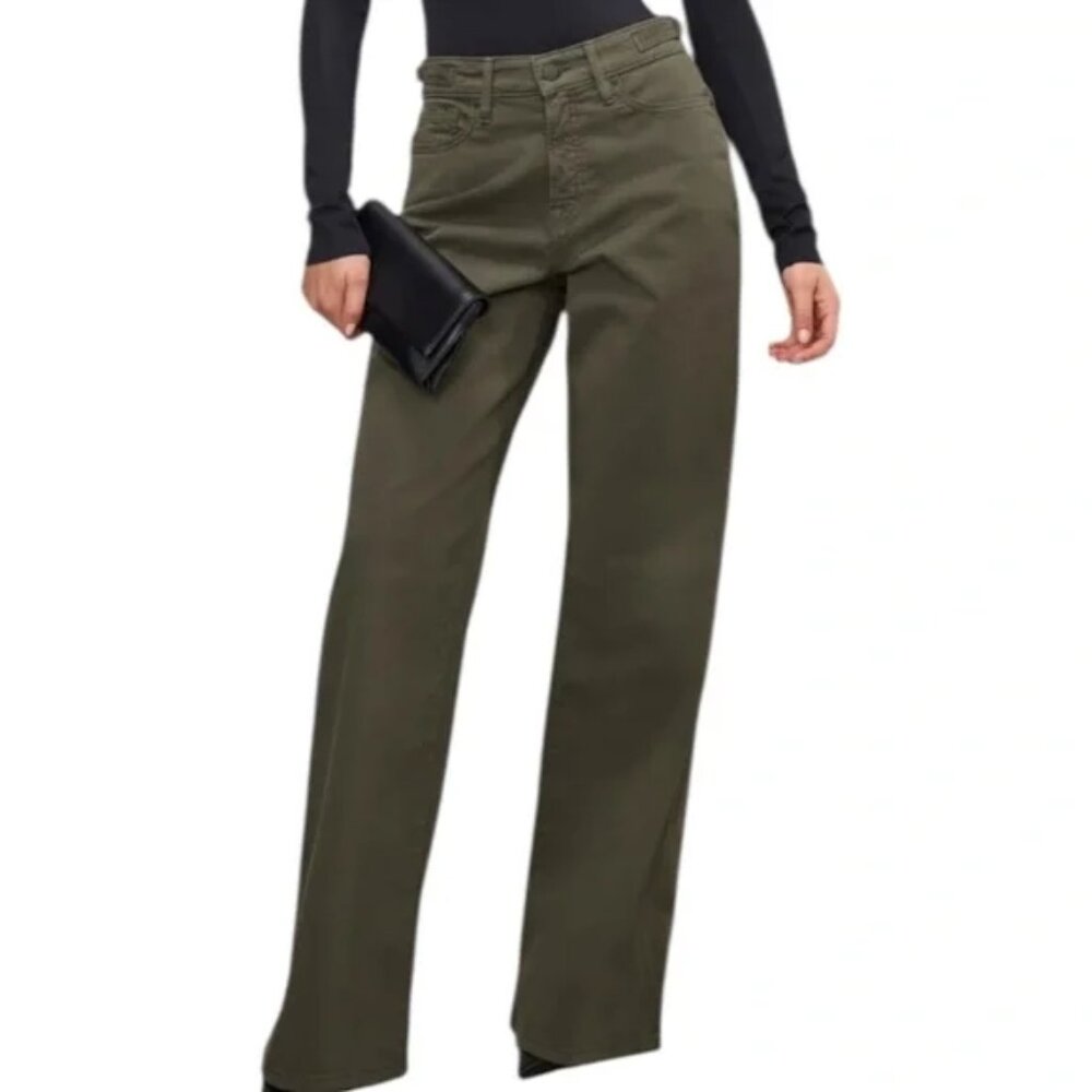 Good American Olive Wide Leg Pants